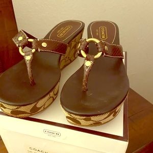 Brown & Tan coach sandal